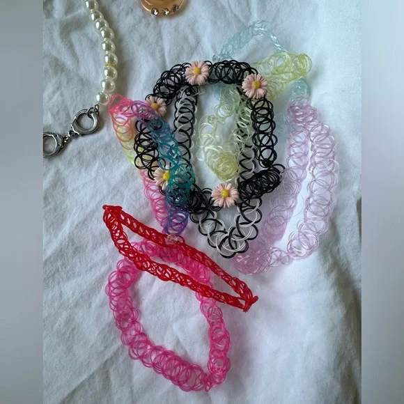 Y2K 90s Costume Jewelry Junk Drawer Lot Tattoo Necklace Butterfly Pin - Picture 3 of 4